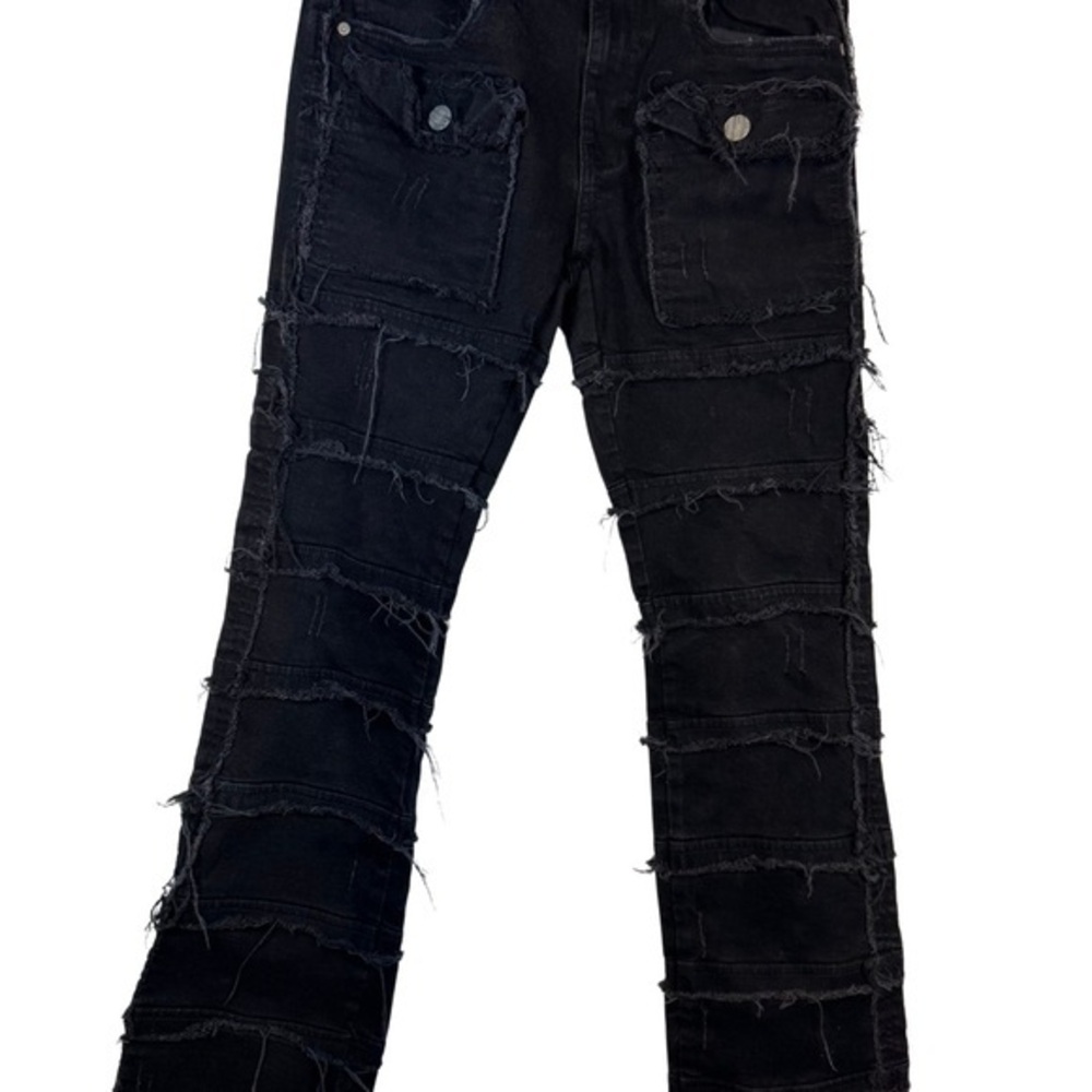 FWRD Denim New York Stacked Stretch Washed Black Jeans Size 32W/36L EUC #5938